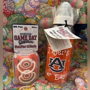 Auburn Tigers UA War Eagle Game Day baby bottle & University pacifier set NEW